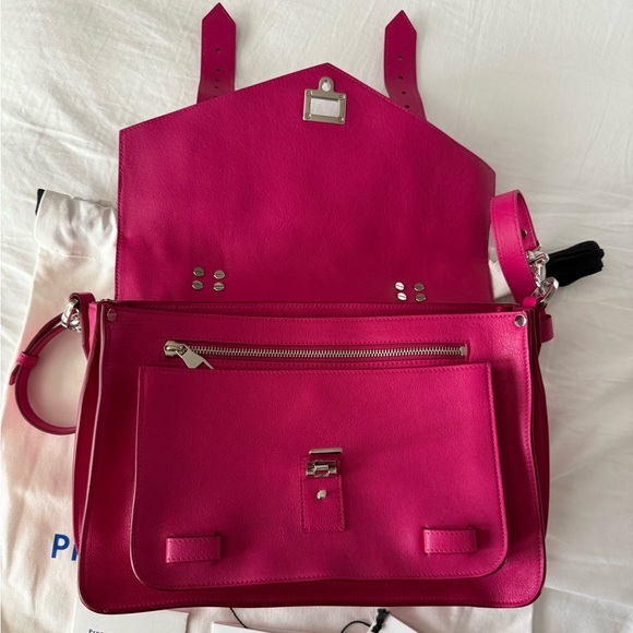 PROENZA SCHOULER PS1 Medium Satchel in Fleur de Lys Pink Lambskin - Picture 6 of 17